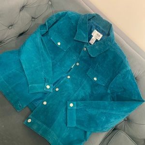 New Suede Jacket- Turquoise